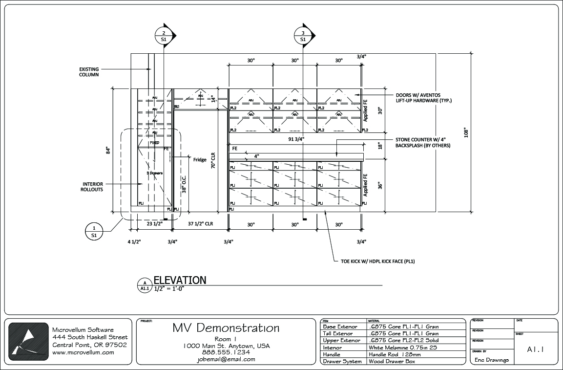 Automatically create detailed 2D elevation drawings for kitchen cabinets using Microvellum software.
